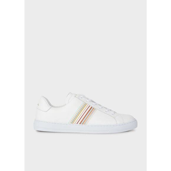 New Season NIB $450 PAUL SMITH “Hansen” Striped Leather Sneakers. UK 12/US 13